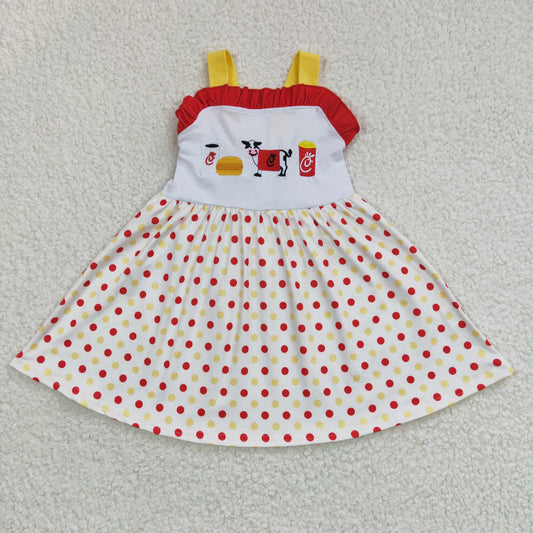 GSD0203 Baby Girl Embroidery Cow Summer Dress