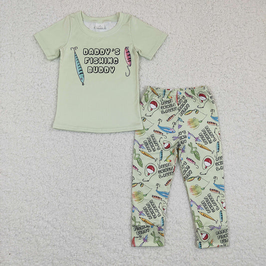 BSPO0038 Baby Boy Daddy's Fishing Buddy Pants Set