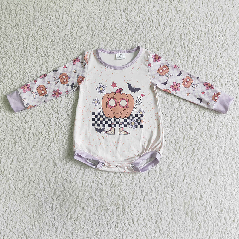 LR0083 Kids Halloween Pink Romper