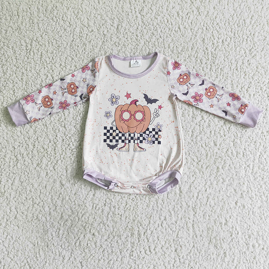 LR0083 Kids Halloween Pink Romper
