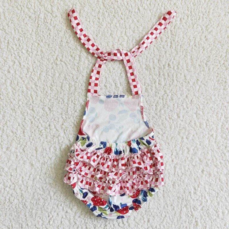 Baby Girl Strawberry Ruffle Romper