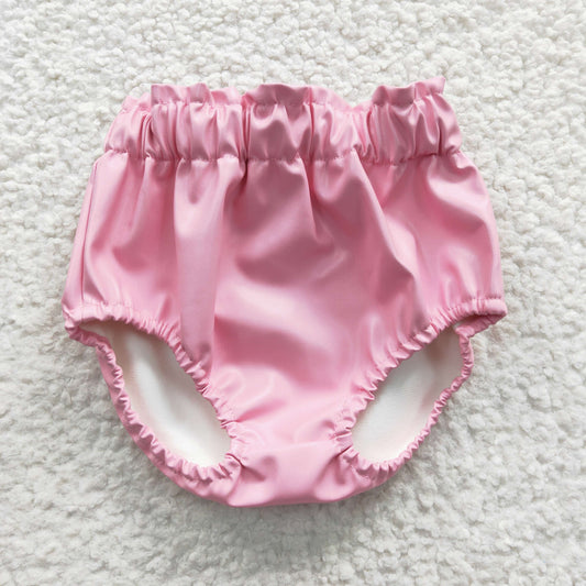 SS0050 Summer Baby Girl Pink Leather Bummie Shorts