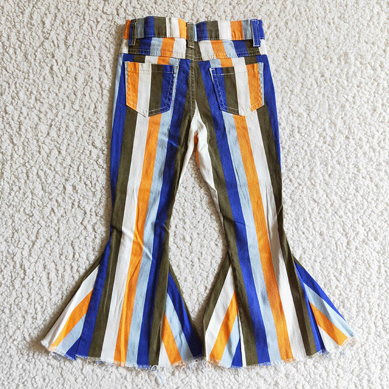 P0029 Baby Girl Denim Striped Jeans