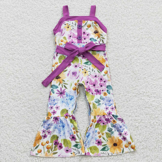 SR0301 Baby Girl Purple Floral Jumpsuit