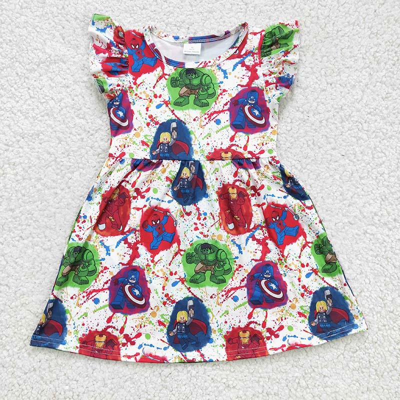 GSD0172 Baby Girl Cartoon Short Sleeves Dress
