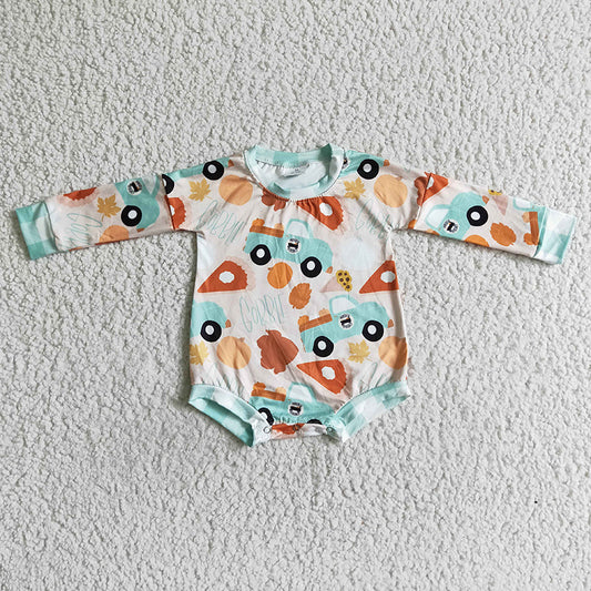 LR0061 Baby Girl Pumpkin Thanksgiving Romper
