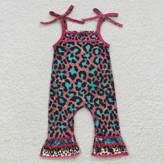 SR0229 Baby Girl Western Leopard Summer Romper