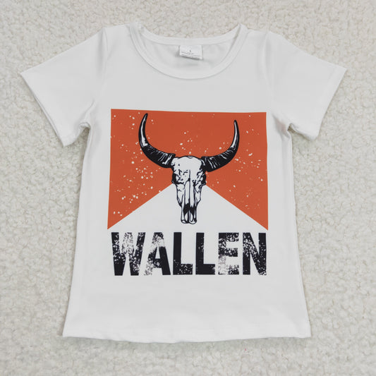 GT0146 Baby Kids Western Cow Summer Short Sleeves Top Shirt