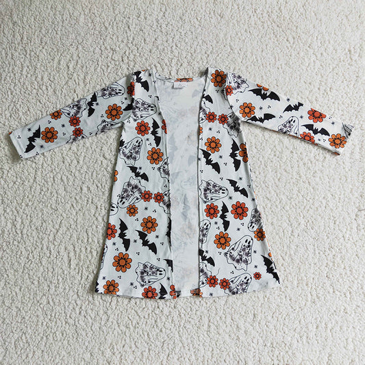 GT0042 Baby Girl Halloween Ghost Flower Cardigan Coat