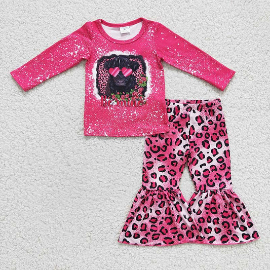GLP0369 Baby Girl Valentine's Kids Be mine Bell Pants Outfit