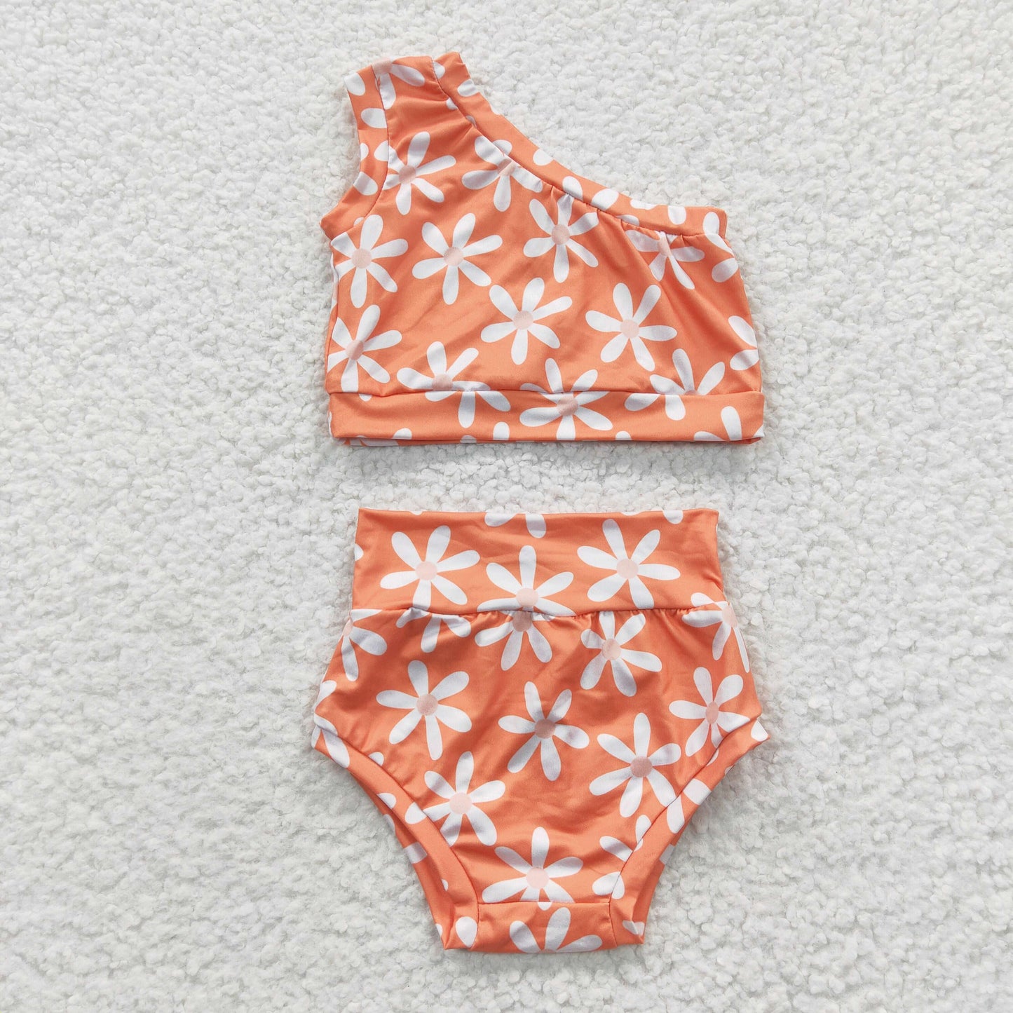 GBO0118 Baby Girl One Shoulder Floral Bummie Summer Outfit