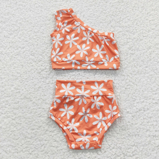 GBO0118 Baby Girl One Shoulder Floral Bummie Summer Outfit