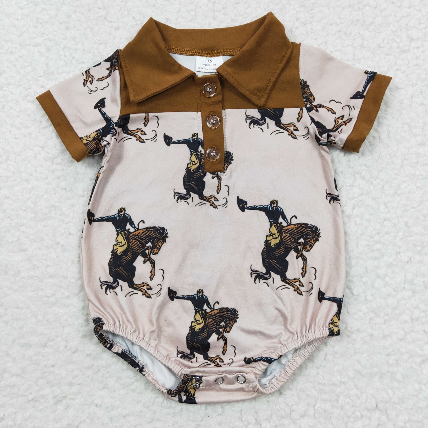 SR0222 Baby Boy Western Rodeo Summer Romper