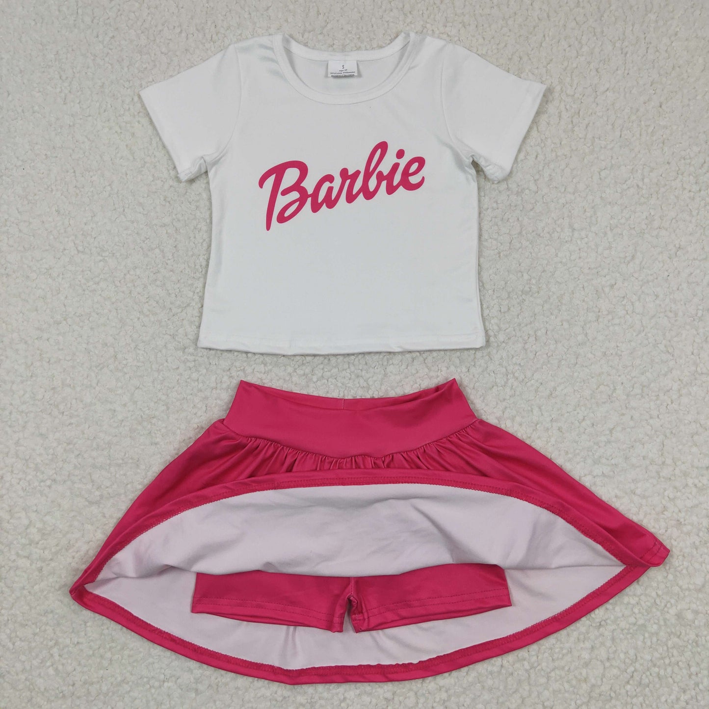 GSD0280 Baby Girl Summer Pink Doll Shorts Skirt Outfit