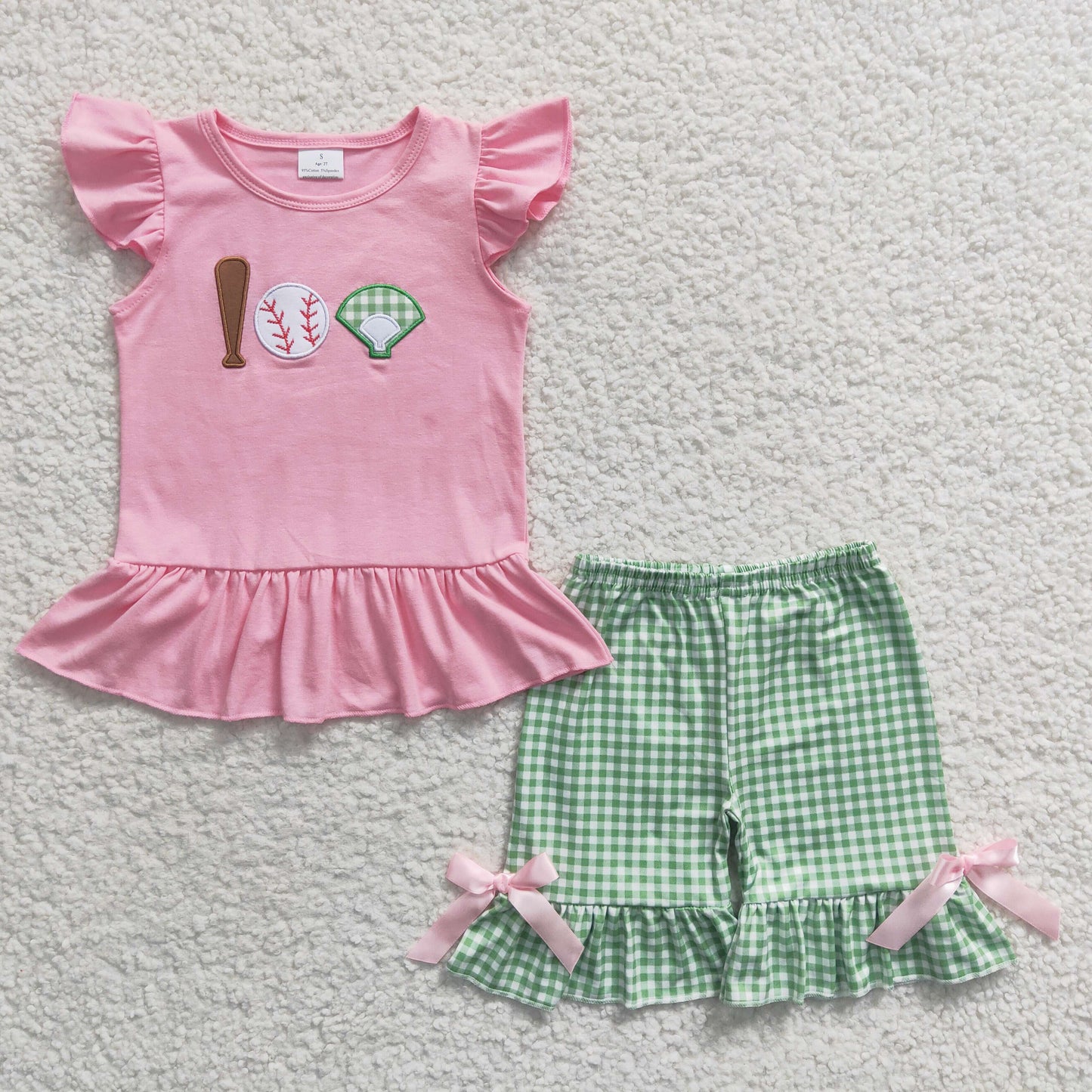 GSSO0205 Baby Baby Girl Baseball Shirt Shorts Summer Outfit