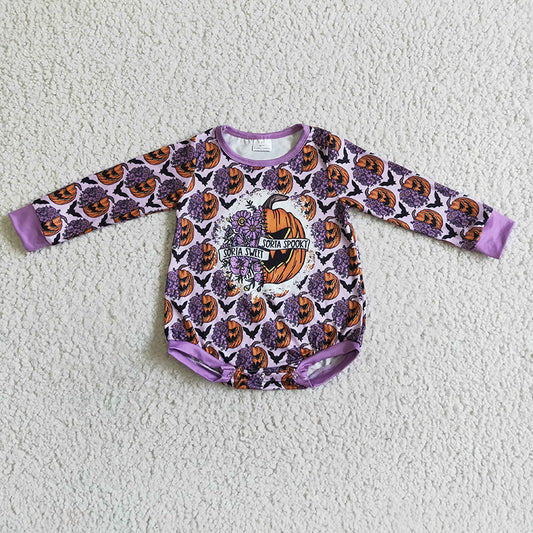 LR0079 Kids Halloween Pumpkin Romper