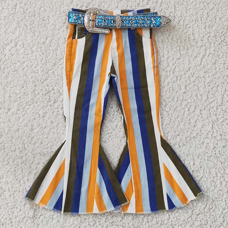 GB0008 Baby Girl Kids Blue Rhinestones Belt