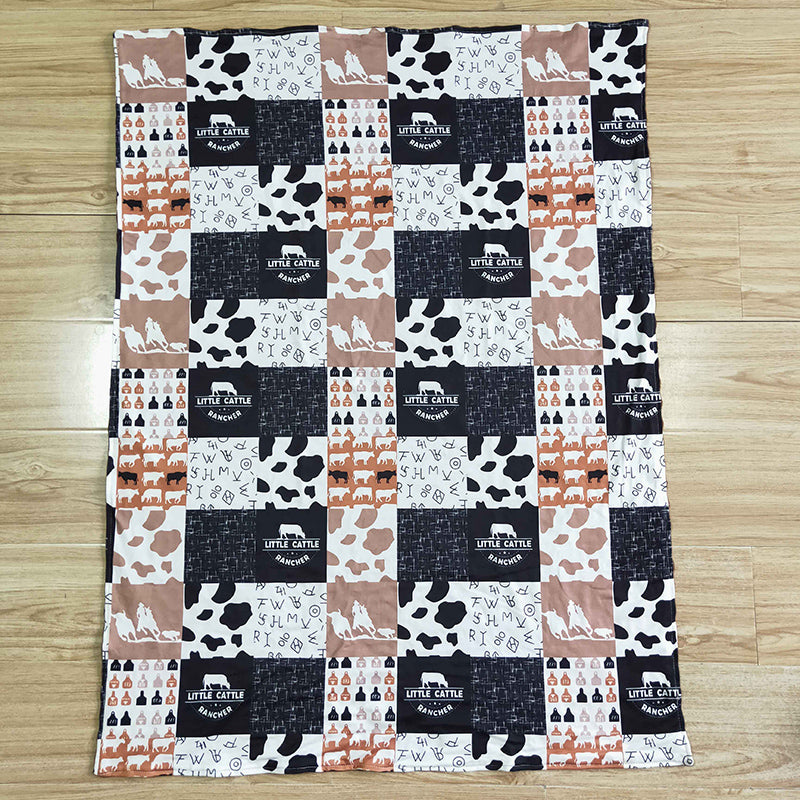 BL0010 Western Cow Baby Boy Girl Blanket