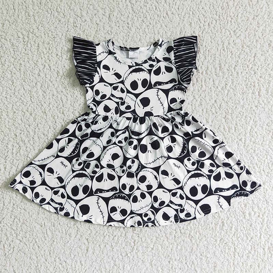 GSD0107 Baby Girl Halloween Skull Twirl Dress