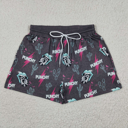 SS0053 Women Summer Western Music Cactus Pocket Shorts