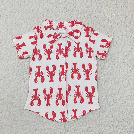 BT0161 Baby Boy Crawfish Short Sleeve Button Up Shirt
