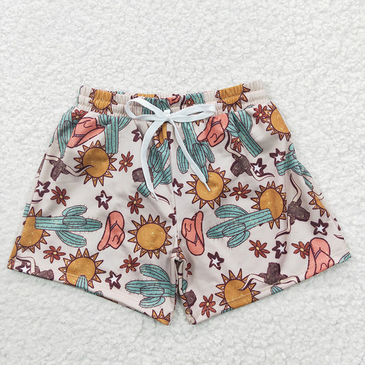 S0030 Baby Boy Western Cow Swim Trunks Shorts