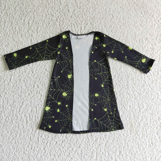 GT0046 Baby Girl Halloween Spider Web Cardigan Coat
