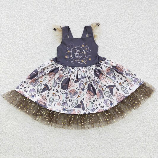 GSD0255 Halloween Baby Girl Magic Short Sleeves Birthday Tulle Dress
