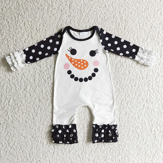 LR0192 Baby Girl Kids Snowman Romper