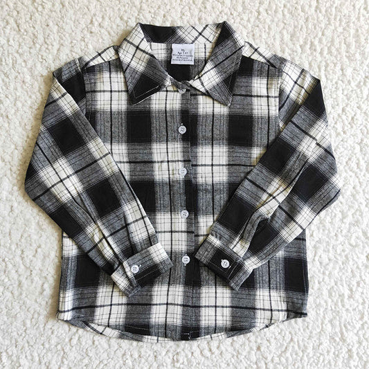 BT0060 Boy Long Sleeve Plaid Shirt