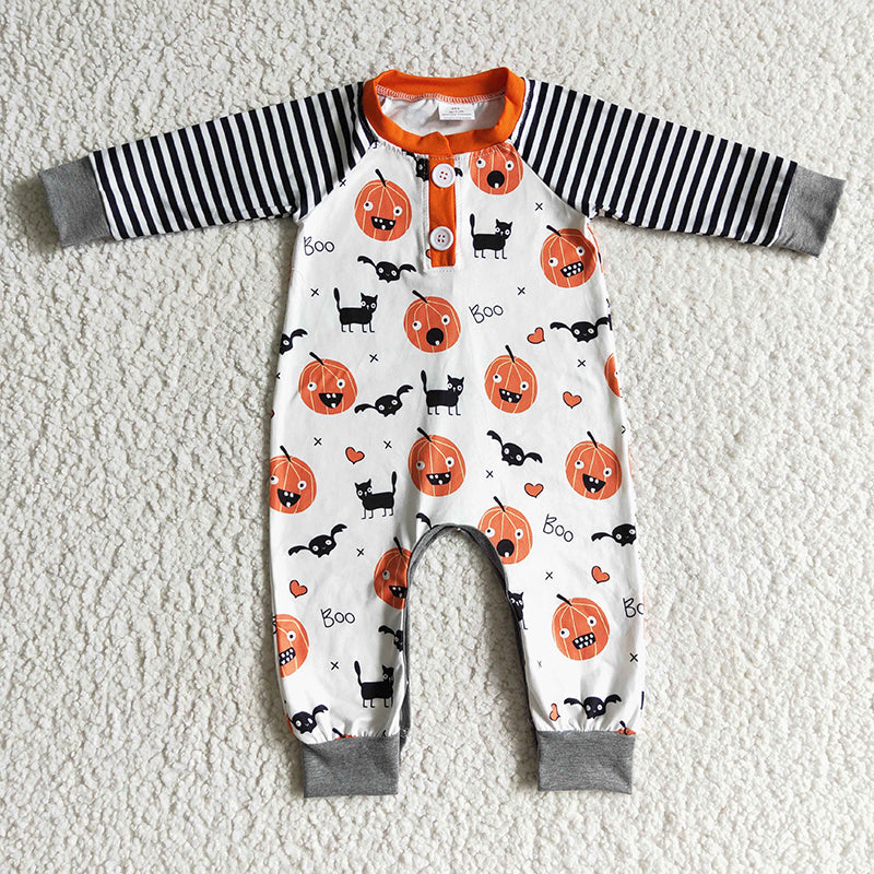 LR0140 Baby Boy Halloween Pumpkin Romper