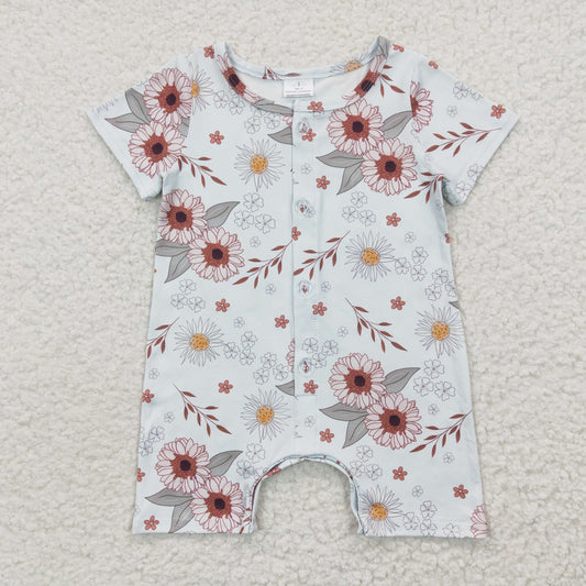 SR0247 Baby Girl Floral Summer Short Sleeves Romper