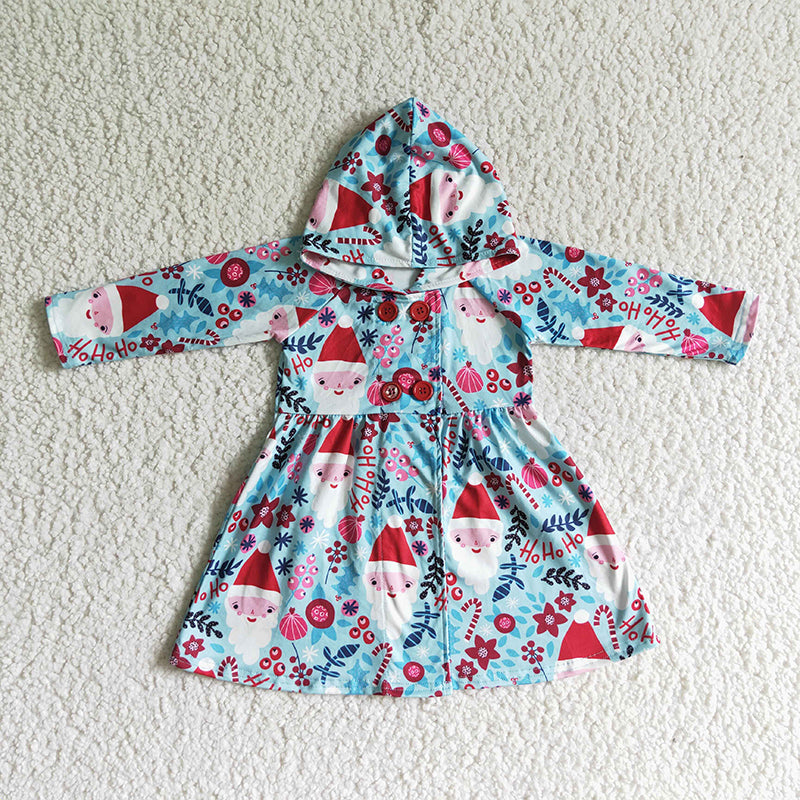 GT0026 Baby Girl Christmas Hoodie Dress Coat