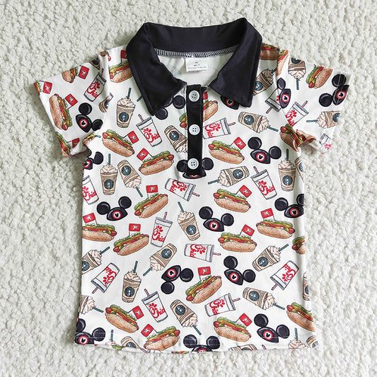 BT0021 Baby Boy Cartoon Short Sleeve Shirt