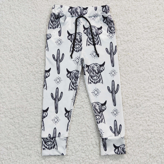 P0089 Baby Boy Western Cactus Cow Pocket Pants