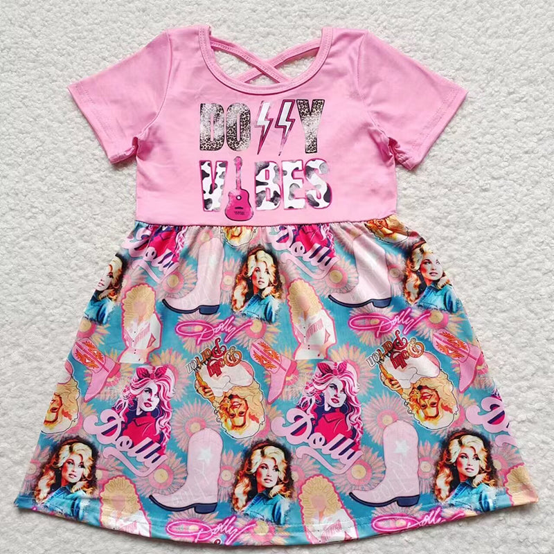GSD0316 Baby Girl Short Sleeves Singer Dress
