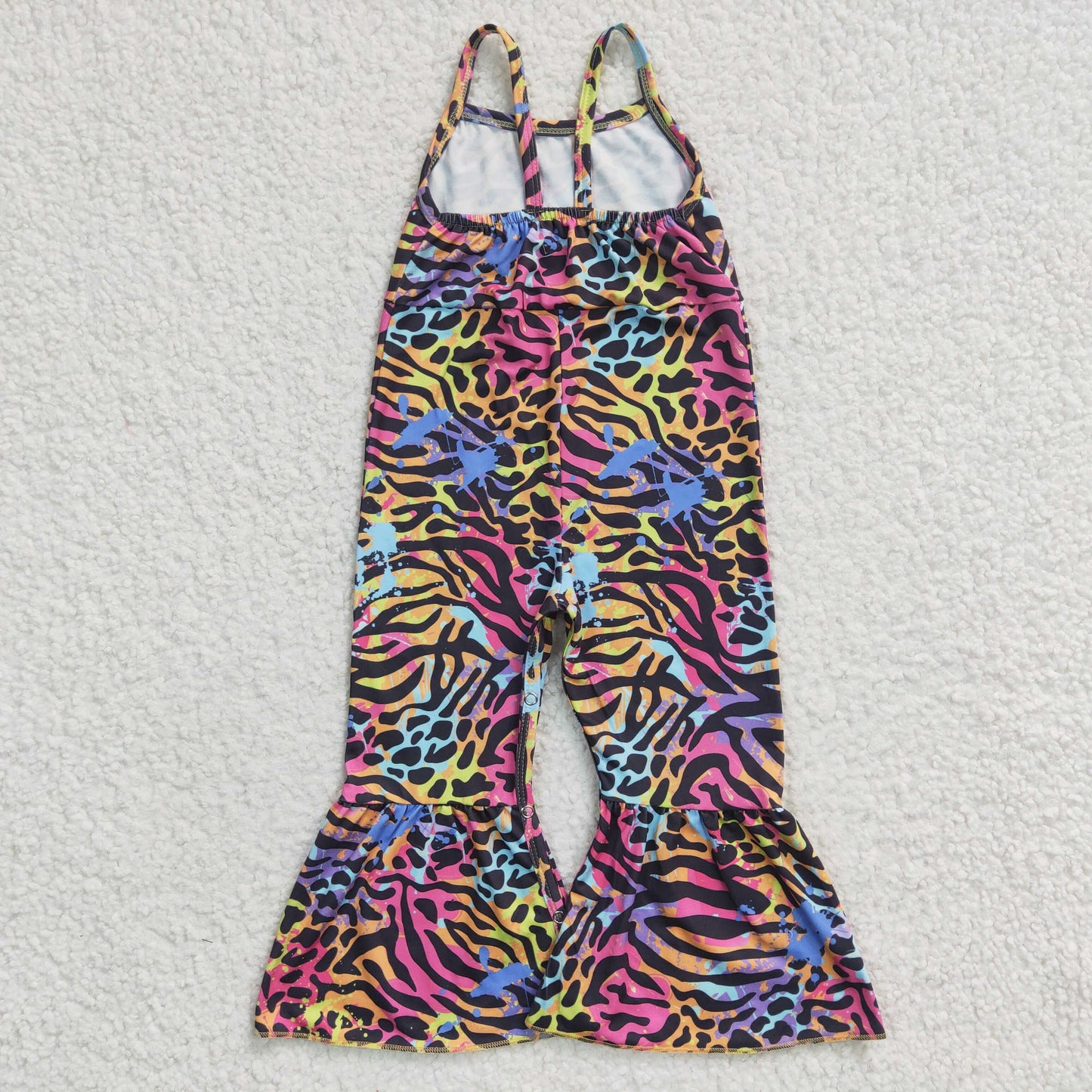 SR0232 Baby Girl Colorful Leopard Jumpsuit
