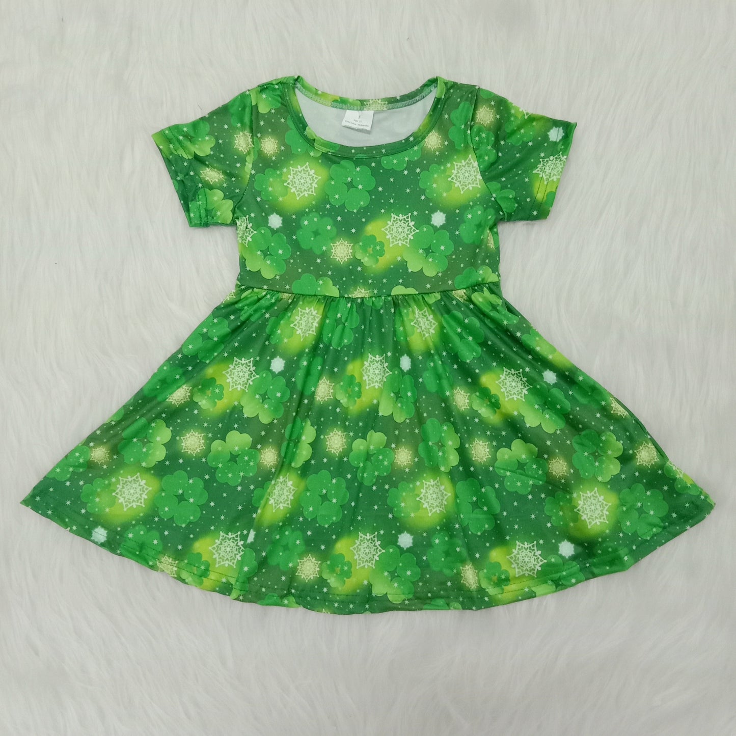 St. Patrick's Day Short sleeve twril dress