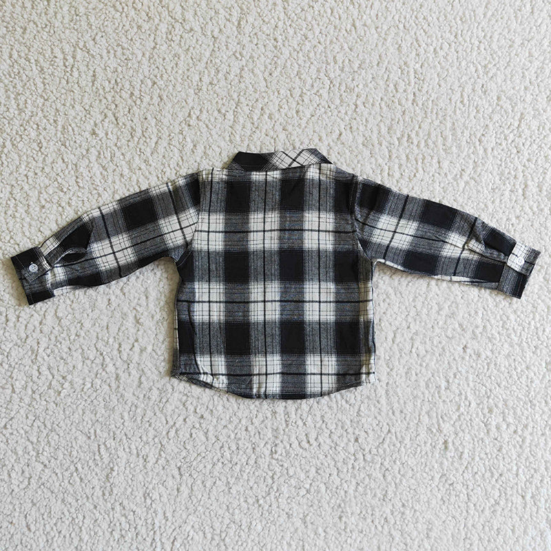 BT0060 Boy Long Sleeve Plaid Shirt