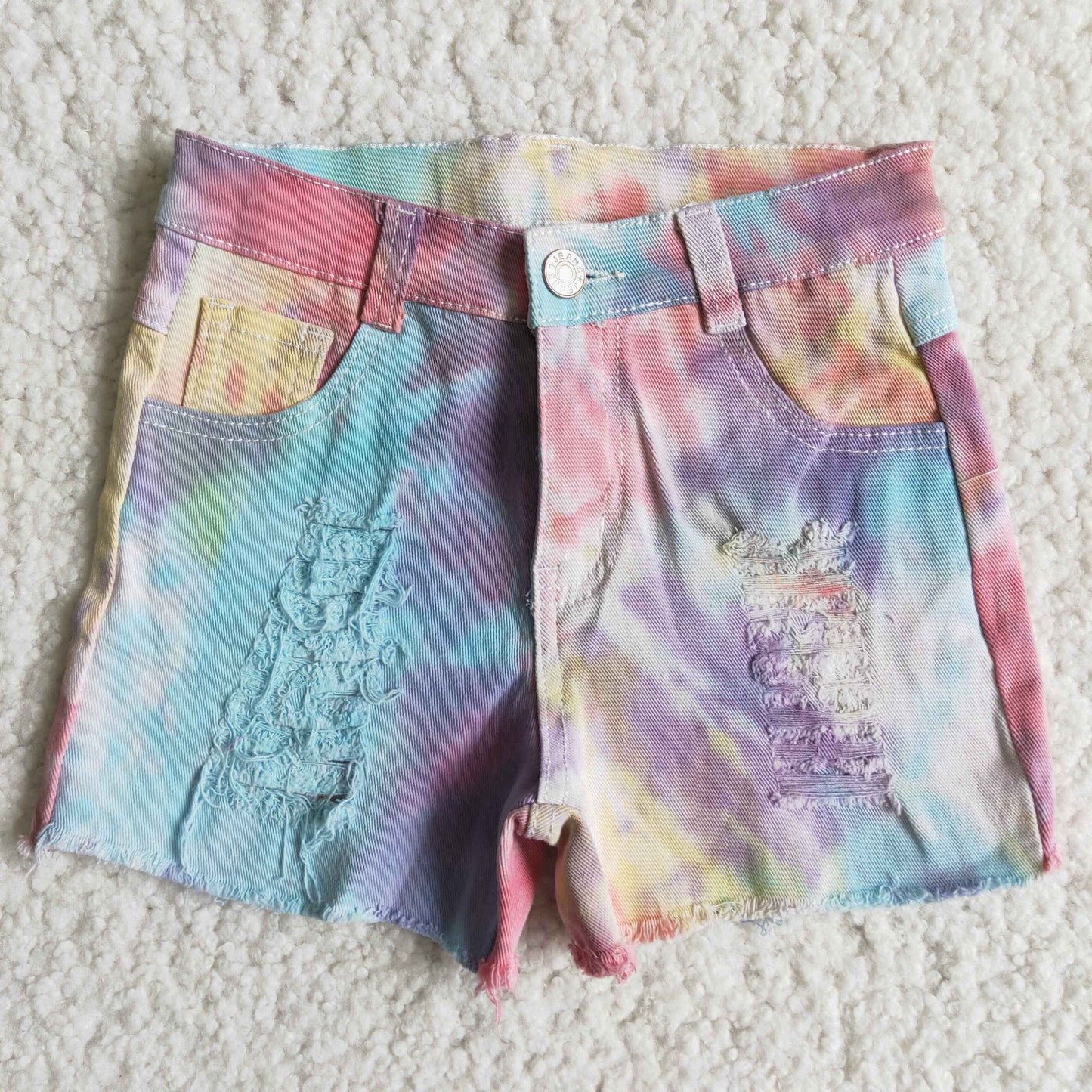 D10-30 Baby Girl Tie Dye Denim Shorts