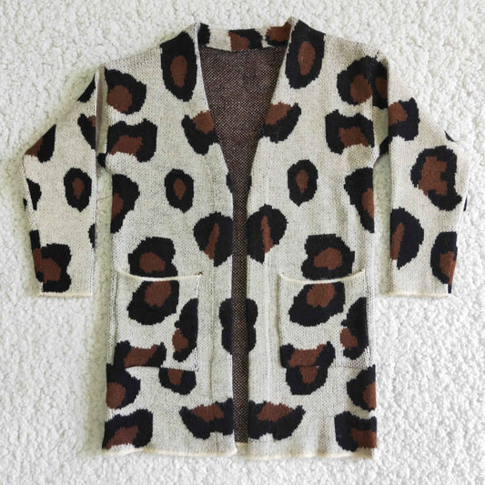 6 A21-11 Leopard Winter Sweater Long Coat