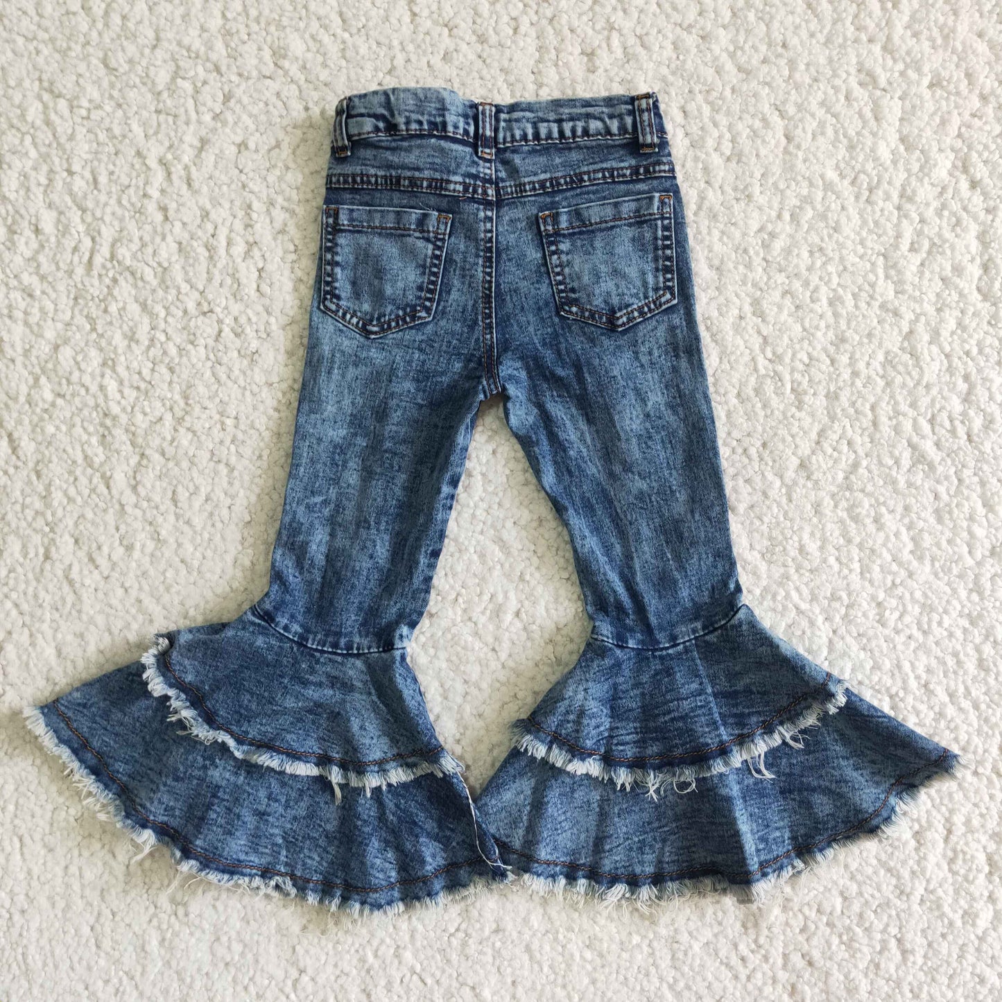 C1-13 Baby Girls Denim Oakley Double Ruffle Jeans