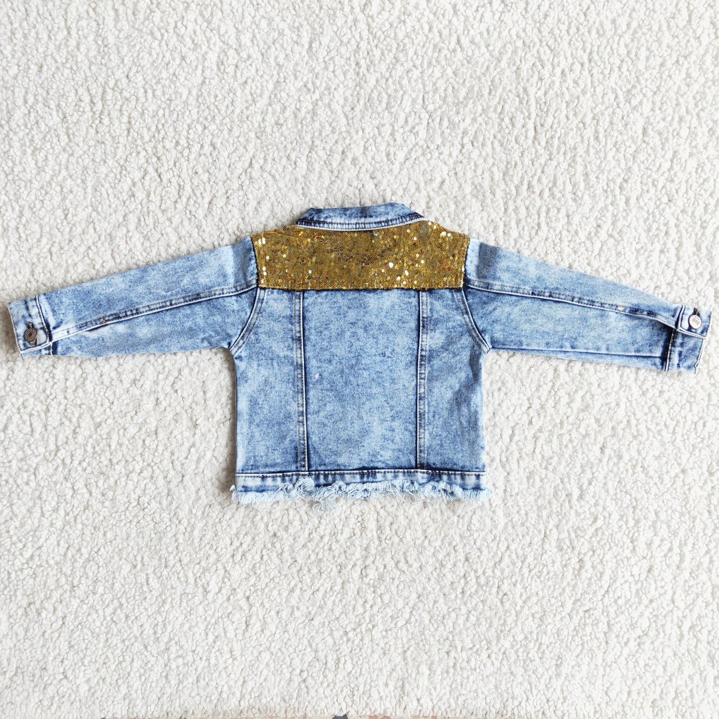 Baby Girl Sequined Denim Jacket Coat