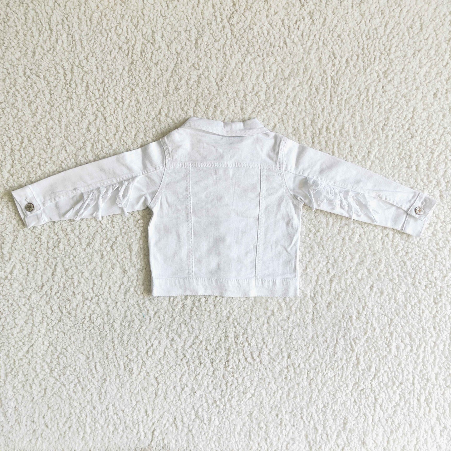 Baby Girl White Long Sleeve Denim Jacket Coat