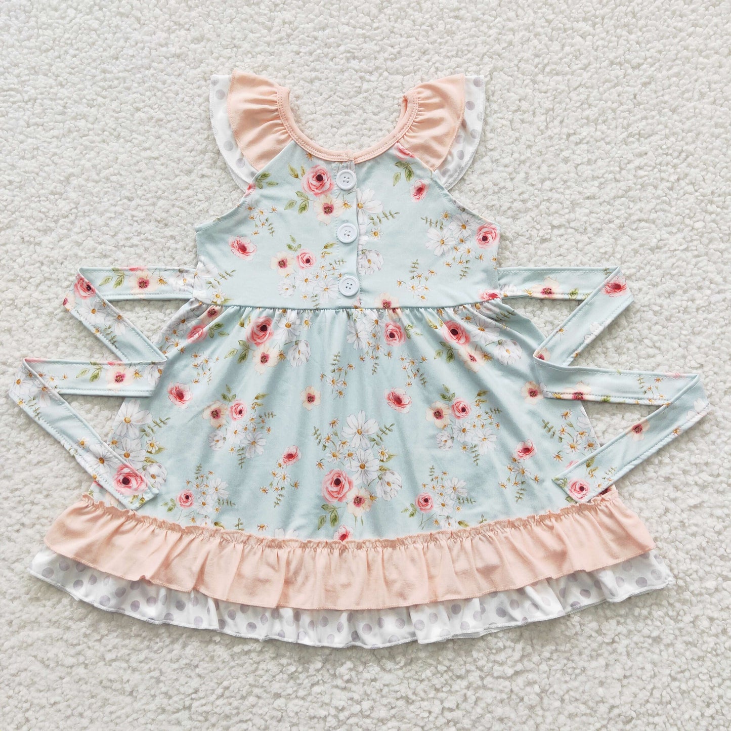 GSD0308 Baby Girl Summer Short Sleeves Floral Dress
