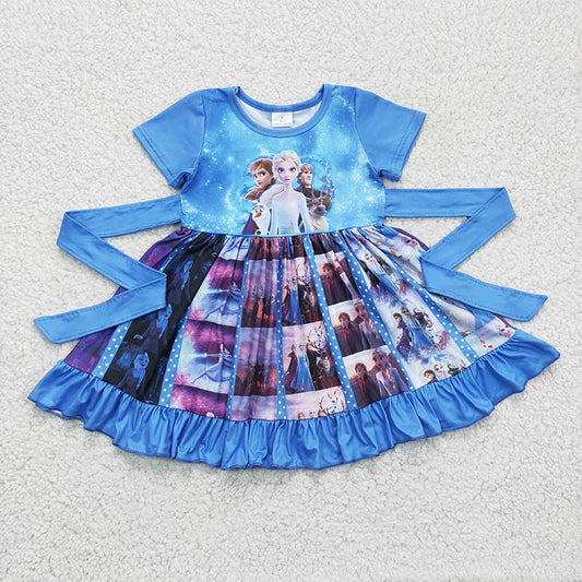 A18-9 Baby Girl Short Sleeves Princess Twirl Dress