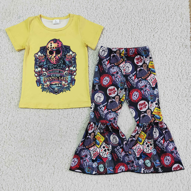 GSPO0128 Baby Boy Halloween Yellow Pants Outfit + Headband