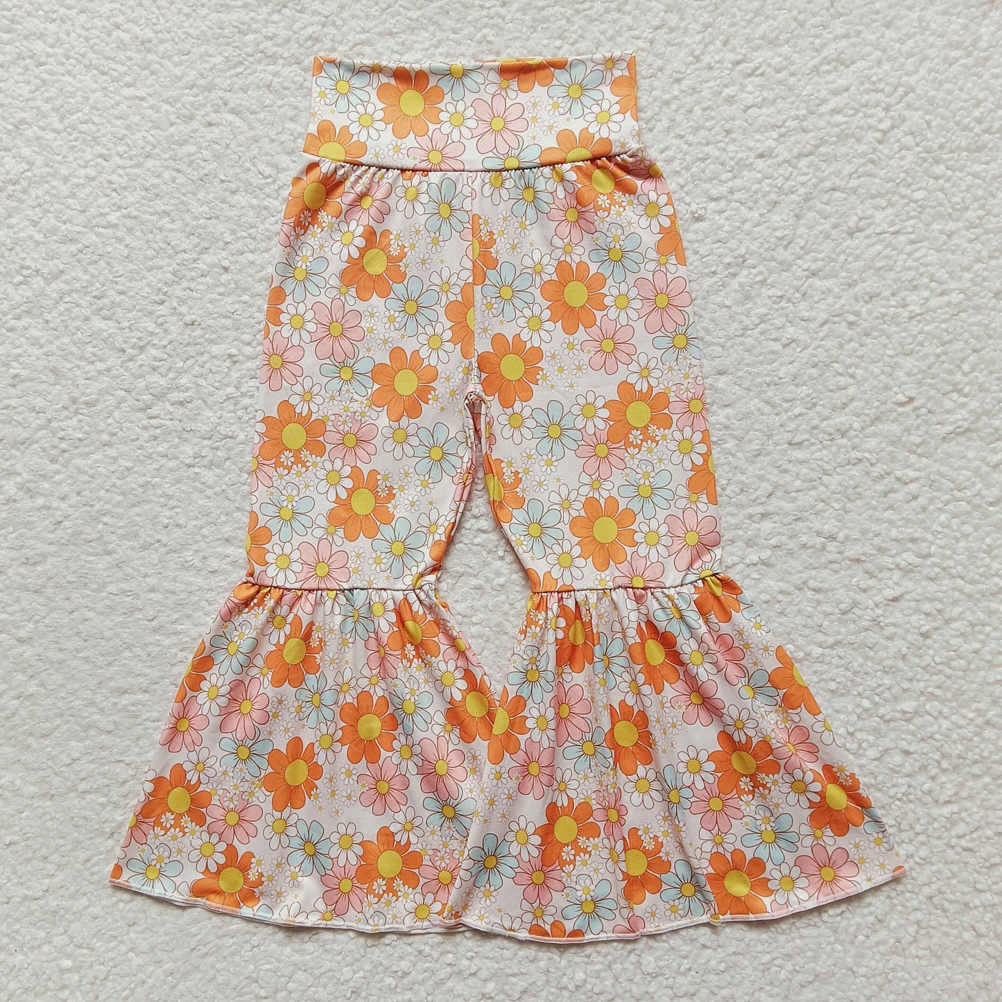 P0104 Baby Girl Floral Bell Bottom Pants