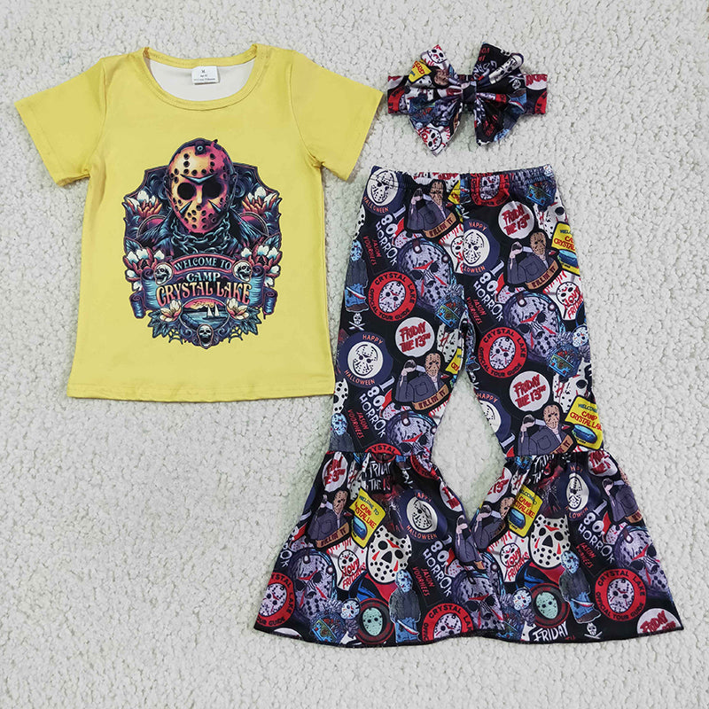 GSPO0128 Baby Boy Halloween Yellow Pants Outfit + Headband