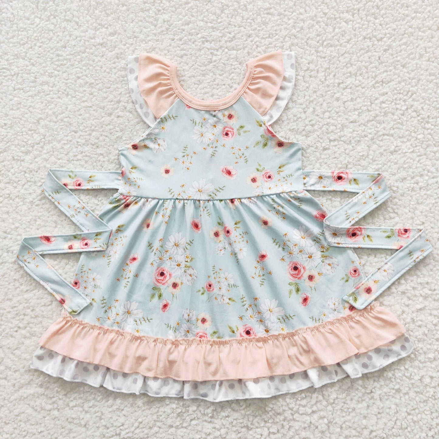 GSD0308 Baby Girl Summer Short Sleeves Floral Dress